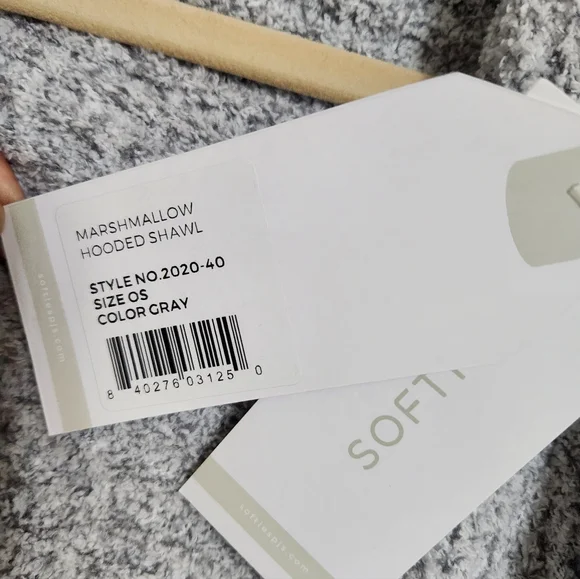 Softies Marshmallow Hooded Shawl with Arm Slits in Gray sz OS NWT - Picture 6 of 7